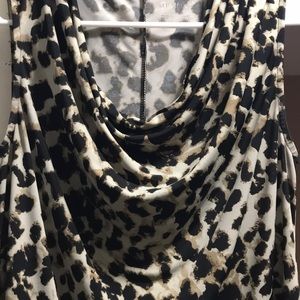 Cowl neck leopard print tank